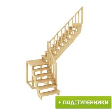 Деревянные лестницы ProfiHobby Лестница К-002м/3 П сосна с подступенками (6 уп)
