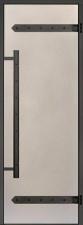 Дверь для сауны Harvia LEGEND 7х19 (стеклянная, сатин, черная коробка сосна), D71905МL