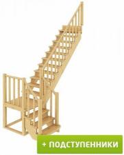 Деревянные лестницы ProfiHobby Лестница К-022м П с подступенками сосна (7 уп)