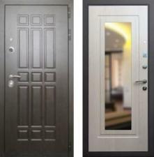 Дверь входная (стальная, металлическая) Rex 8 с зеркалом quot;Беленый дубquot;