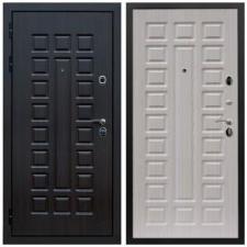 Входные двери для квартир Дверь входная Армада Люксор 3К Шагрень черная / МДФ 16 мм ФЛ-183 Сандал белый