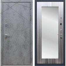 Двери Армада производства г. Йошкар-Ола Входная металлическая дверь Армада 13 с Зеркалом Пастораль (Бетон тёмный / Сандал серый)