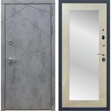 Двери Армада производства г. Йошкар-Ола Входная металлическая дверь Армада 13 с Зеркалом Пастораль (Бетон тёмный / Дуб белёный)