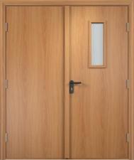 Противопожарная дверь Verda EI60 (ПВХ) Тип:комбинированная Цвет:миланский орех Количество полотен:двупольная