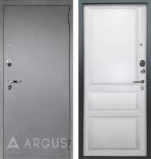 Входная металлическая дверь Аргус люкс 3К каролина эмаль белая/серебро антик