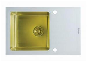 Врезная кухонная мойка Seaman ECO Glass SMG-780W PVD 78х50см нержавеющая сталь