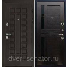 Senator с вставками чёрное стекло СБ - 18 цвет Венге входные стальные двери в квартиру