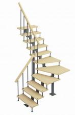 Модульная лестница Фаворит поворот на 90гр. h=2025-2115мм