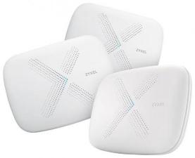 Роутер WiFi ZYXEL Multy X Kit 3 WSQ50-EU0301F набор из трех Wi-Fi машрутизаторов, AC3000, AC Wave2, MU-MIMO, 802.11a/b/g/n/ac (300+866+1733 Мбит/с), 9