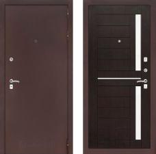 Дверь Лабиринт (LABIRINT) Классик медный антик 02 Венге (стекло белое)