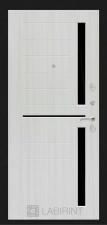 Входная дверь CLASSIC 2 Внутренняя панель:02 Сандал белый стекло чёрное