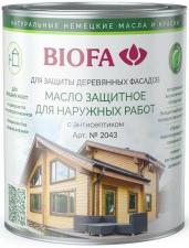 Масла для террас Biofa Германия BIOFA 2043 Масло защитное для наружных работ с антисептиком, Шоколадно-коричневый (10л)