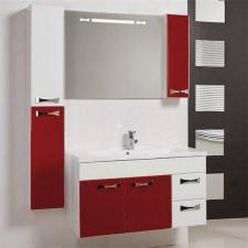 Мебель для ванной Акватон Диор 100 бело-бордовая (Тумба с раковиной + зеркало)