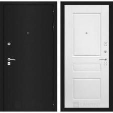 Входные двери лабиринт (labirint) Входная металлическая дверь Лабиринт Классик 3 (Шагрень черная / Белый софт) двери Лабиринт (Labiint)
