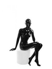 Манекен женский сидячий чёрный глянцевый TANGO 04F-02G