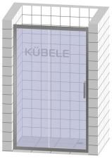 Дверь в душевую нишу Kubele DE019D2 155x200 см, стекло матовое 6 мм, профиль хром матовый