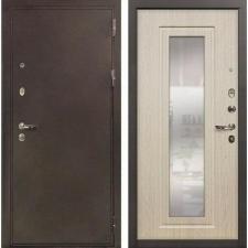 Входная металлическая дверь Лекс Цезарь с Зеркалом Дуб беленый №23