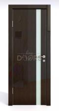 Дверная Линия Шумоизоляционная дверь 42 Дб модель 607 цвет глянец Венге стекло лакобель белый 900х2000
