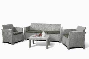 Комплект мебели IDEA LIFE 5 светло-серый, серо-бежевые подушки