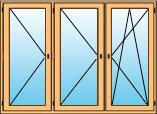 Радовицкий ДОЗ Трехстворчатое окно из сосны 1460х1770х78 мм с двухкамерным стеклопакетом