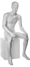 Манекен белый мужской скульптурный сидячий tom pose 07 (арт.cls.082.wh)