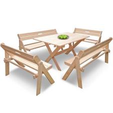 Комплект садовой мебели quot;на 10 человекquot; складной деревянный (Стол, 4 Скамейки)