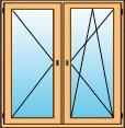 Радовицкий ДОЗ Двухстворчатое окно из сосны 1460х1320х78 мм с двухкамерным стеклопакетом