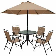 Мебель садовая Ялта HFS-021/ WR2119 (стол, стулья 4 шт, зонт), коричневый
