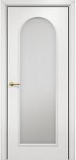 Дверь Оникс модель Арка 2 Цвет:эмаль белая мдф Остекление:Сатинат белый