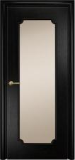 Дверь Оникс модель Палермо 2 Цвет:Эмаль черная по ясеню Остекление:Сатинат бронза