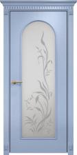 Оникс / Фортрез Межкомнатная дверь Арка 2 со стеклом Цвет: голубая эмаль