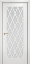 Дверь Оникс Турин с решеткой Тип:Со стеклом Цвет:эмаль белая мдф Решетка:Решетка №4