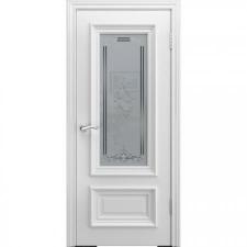 Межкомнатная деревянная дверь Модель B-1 (стекло) со стеклом, белая эмаль