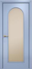 Дверь Оникс модель Арка 2 Цвет:эмаль голубая мдф Остекление:Сатинат бронза