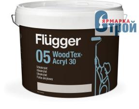 Flugger 05 Wood Tex Acryl / Флюггер 05 Вуд Текс Акрил полуматовая акриловая краска на водной основе (9,1 л.)