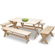 Комплект садовой мебели quot;на 10 человекquot; (1,5м) складной деревянный (Стол, 4 лавки)