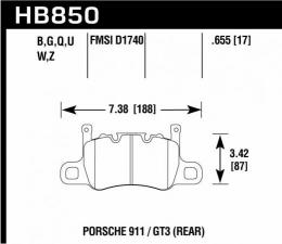 Колодки тормозные HB850B.655 PORSCHE 911 (991) GT3, GT3 RS/R; CAYMAN (981) 3.8 GT4