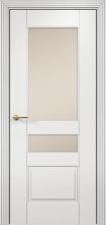 Дверь Оникс Версаль фрезерованное Цвет:эмаль белая мдф Остекление:Сатинат бронза