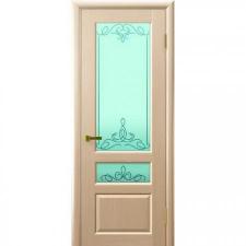 Межкомнатная деревянная дверь валентия 2 (беленый дуб, стекло) со стеклом, беленый дуб
