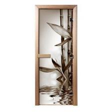 Дверь из стекла с фотопечатью бамбук 1,9х0,7 м, 8 мм, коробка из хвои, 3 петли,в гофрокоробе quot;банные