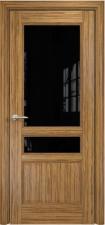 Дверь Оникс модель Италия 3 Цвет:Зебрано Остекление:Триплекс чёрный