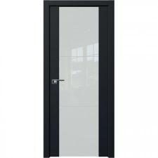 Дверь Межкомнатная деревянная, Профиль Дорс 22U Черный матовый - стеклянная