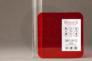 Монолитный поликарбонат ЮгОйлПласт 5 мм красный Borrex ( Боррекс ) 2050мм*3050мм