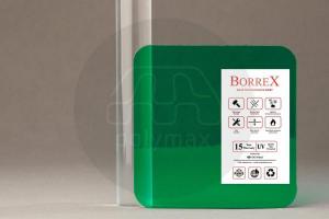Монолитный поликарбонат ЮгОйлПласт 5 мм зеленый Borrex ( Боррекс ) 2050мм*3050мм
