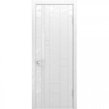 Межкомнатная деревянная дверь Арт-1 (ясень белая эмаль) со стеклом, ясень белая эмаль