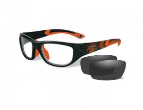 Очки Wiley X VICTORY с матовой черно-оранжевой оправой, линзы прозрачные и серые