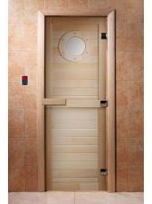 Стеклянная дверь для бани с фотопечатью A023 1900х700 мм