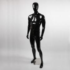 Манекен мужской ростовой без лица, черный глянец B16C-1(черн)