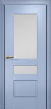 Дверь Оникс Версаль фрезерованное Цвет:эмаль голубая мдф Остекление:Сатинат белый