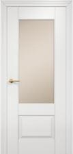 Дверь Оникс Марсель фрезерованное Цвет:эмаль белая мдф Остекление:Сатинат бронза